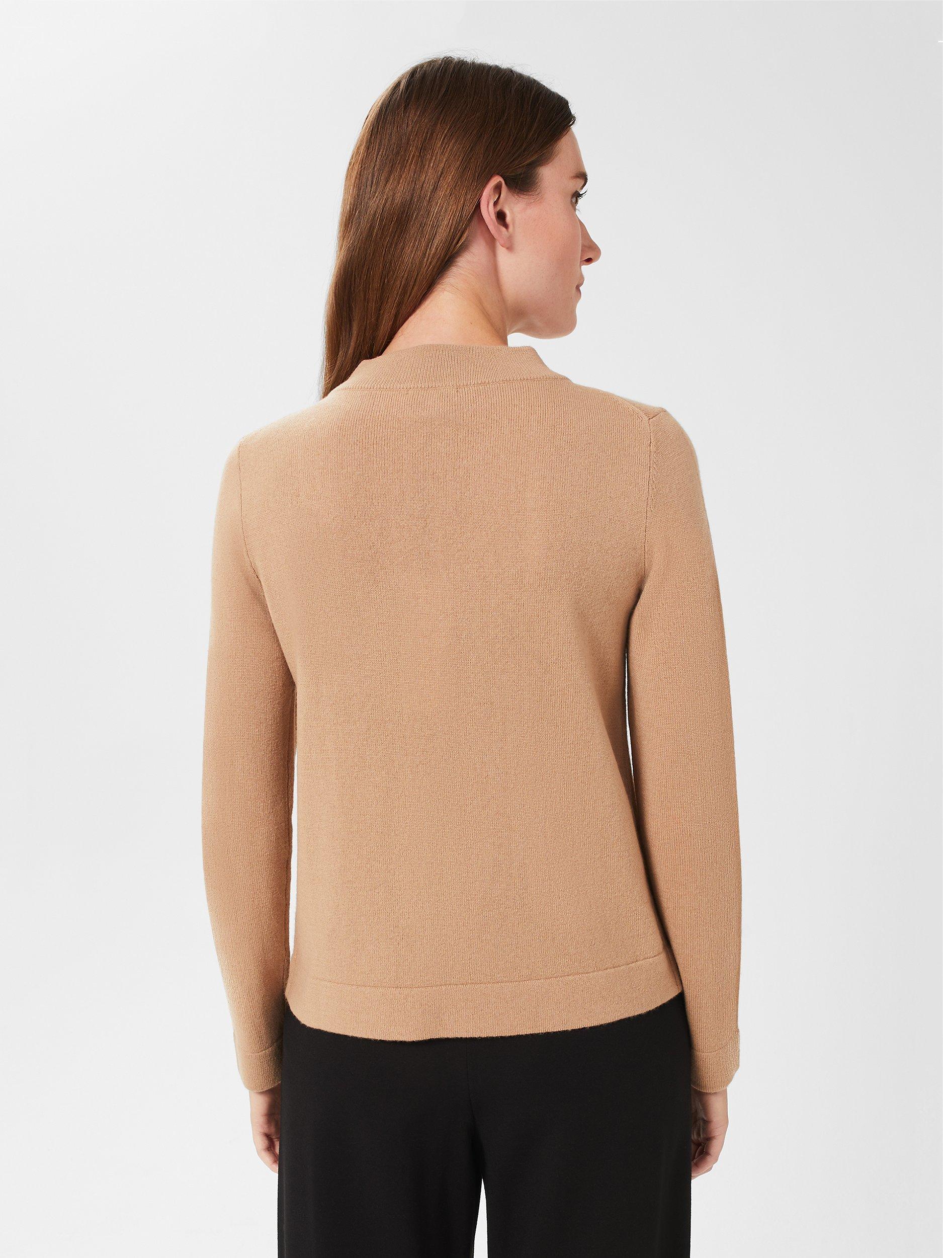 Product image 2 of 5, which shows Hobbs Talia Cashmere Blend Jumper, Camel, XS