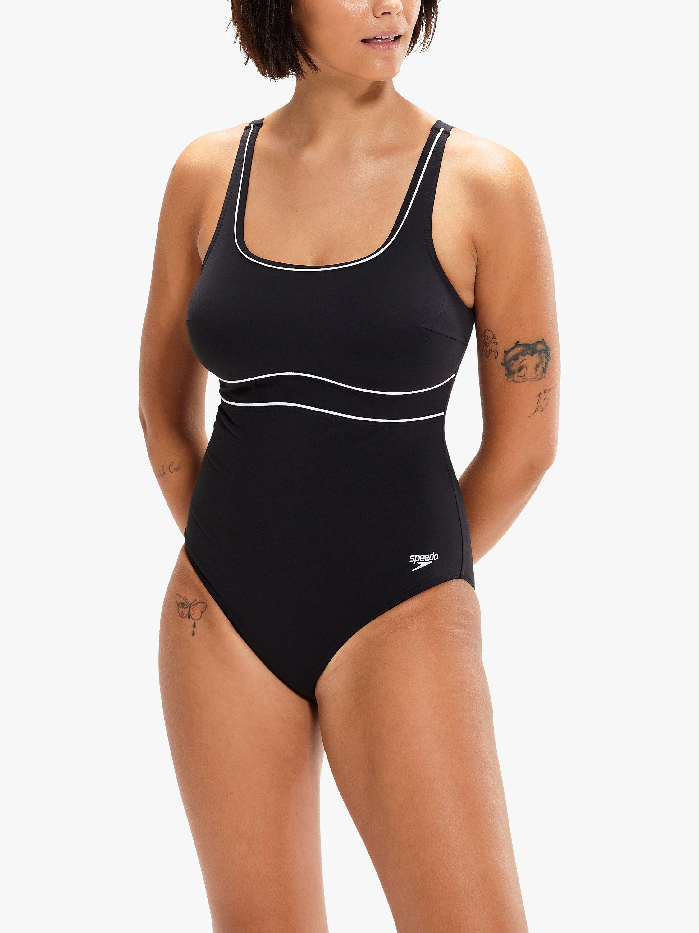 Speedo Shaping ContourEclipse Swimsuit, Black/White, 32