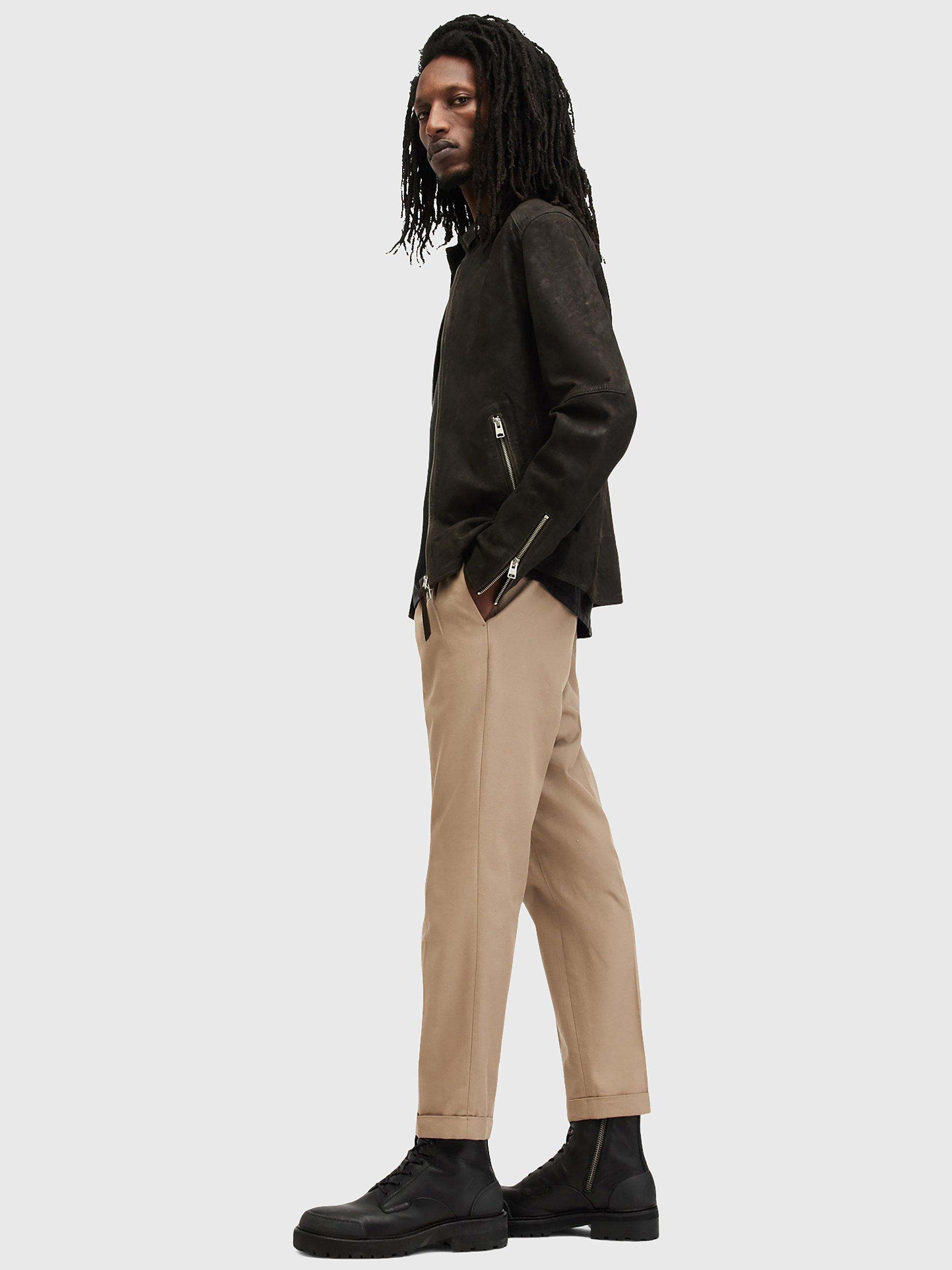 AllSaints Cora Leather Jacket, Anthracite Grey, XS