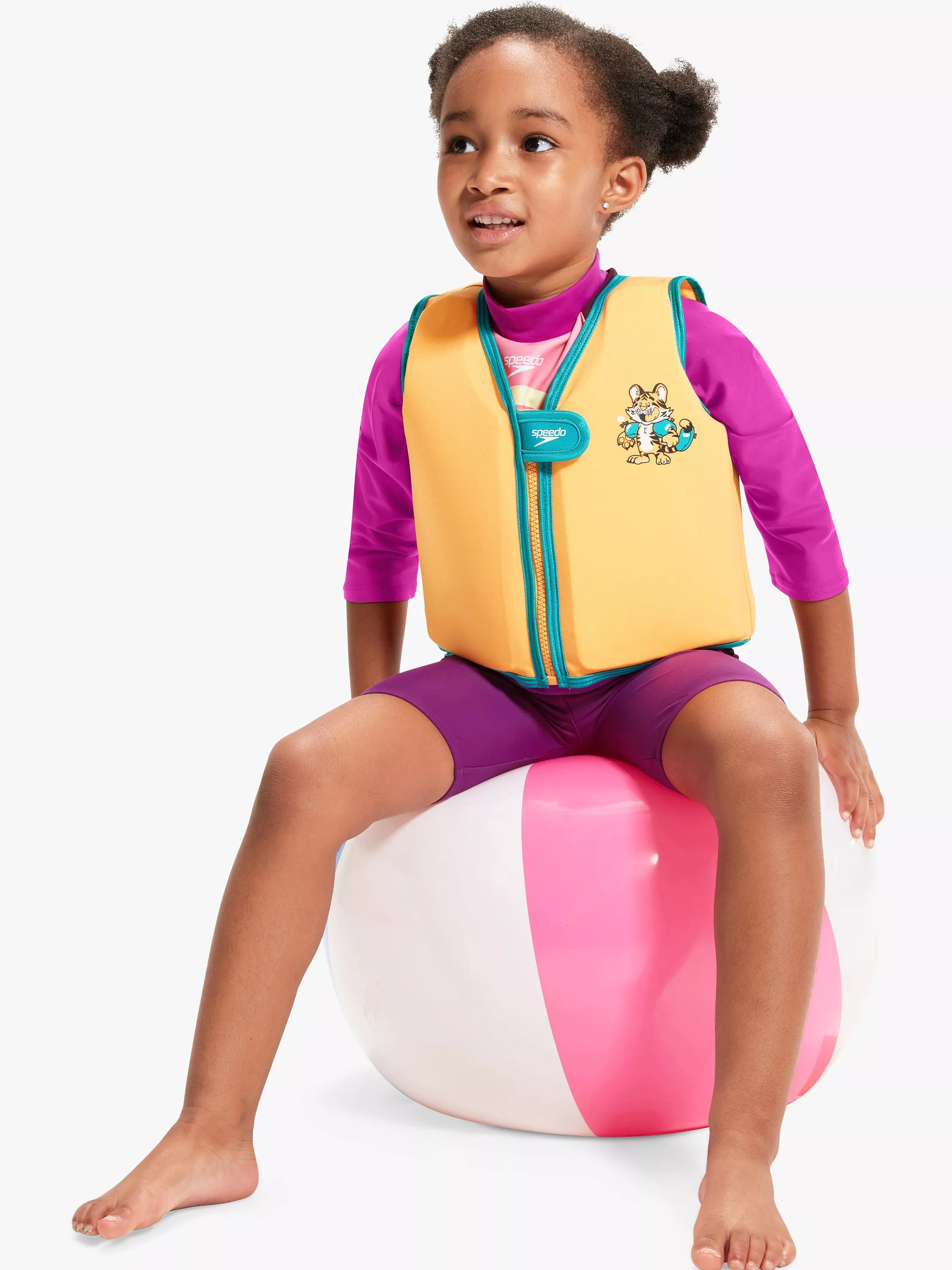 Speedo Baby Tiger Float Vest, Orange/Aqua