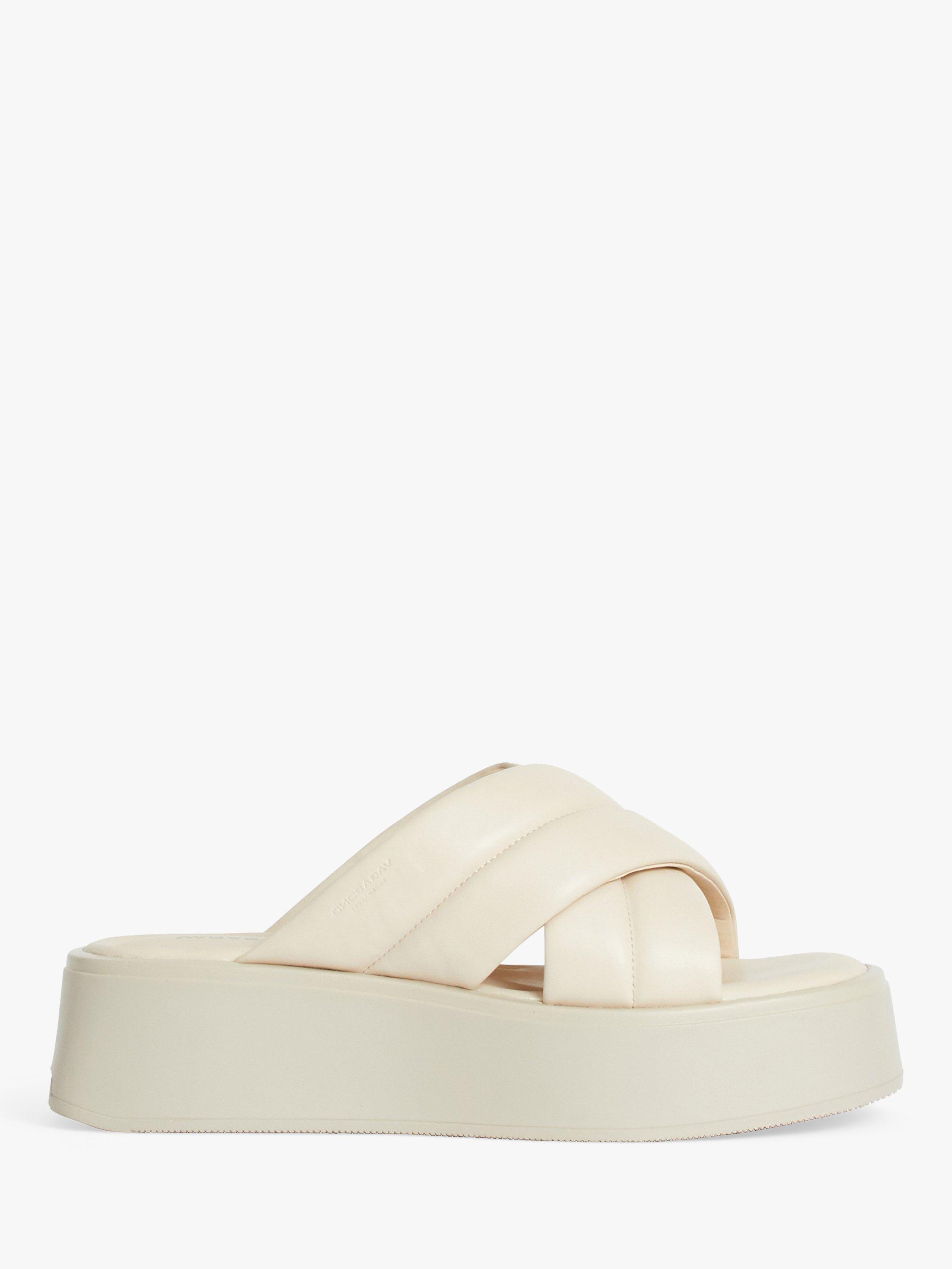 Vagabond Shoemakers Courtney Leather Flatform Mule Sandals, Off White, 7