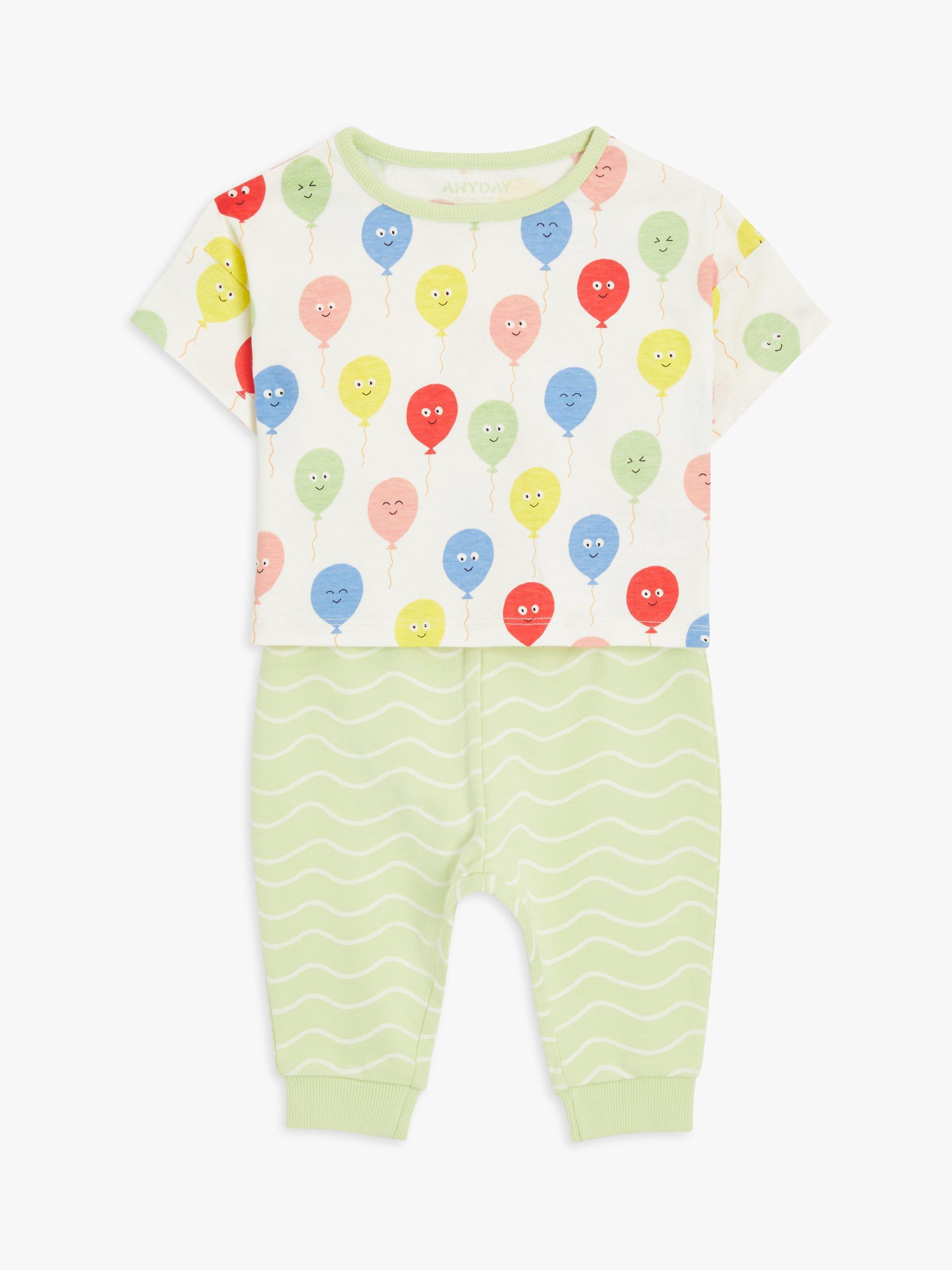 John Lewis ANYDAY Baby Cotton Balloon T-Shirt & Joggers Set, Multi
