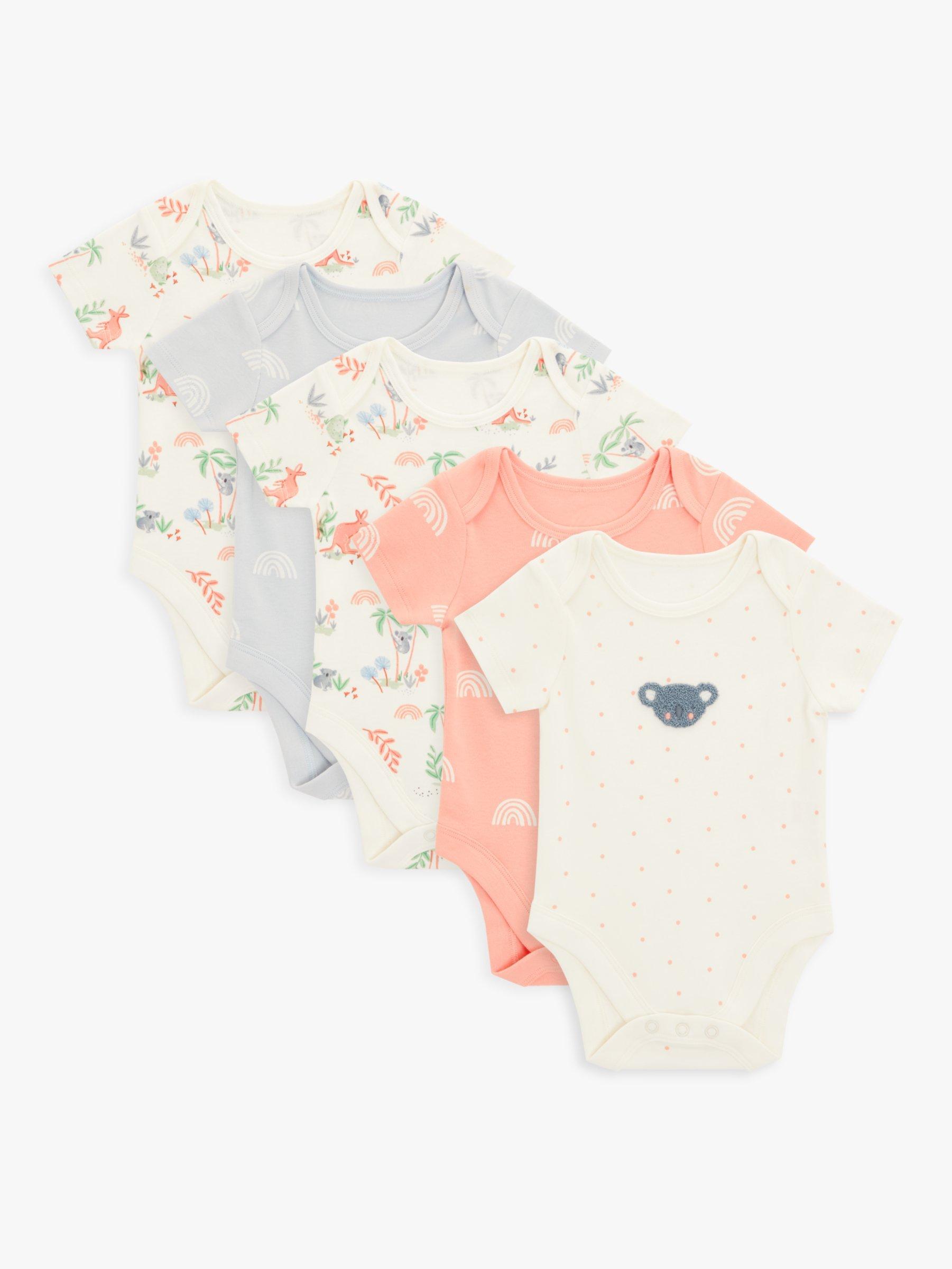 John Lewis Baby Koala Outback Bodysuit, Pack of 5, Multi