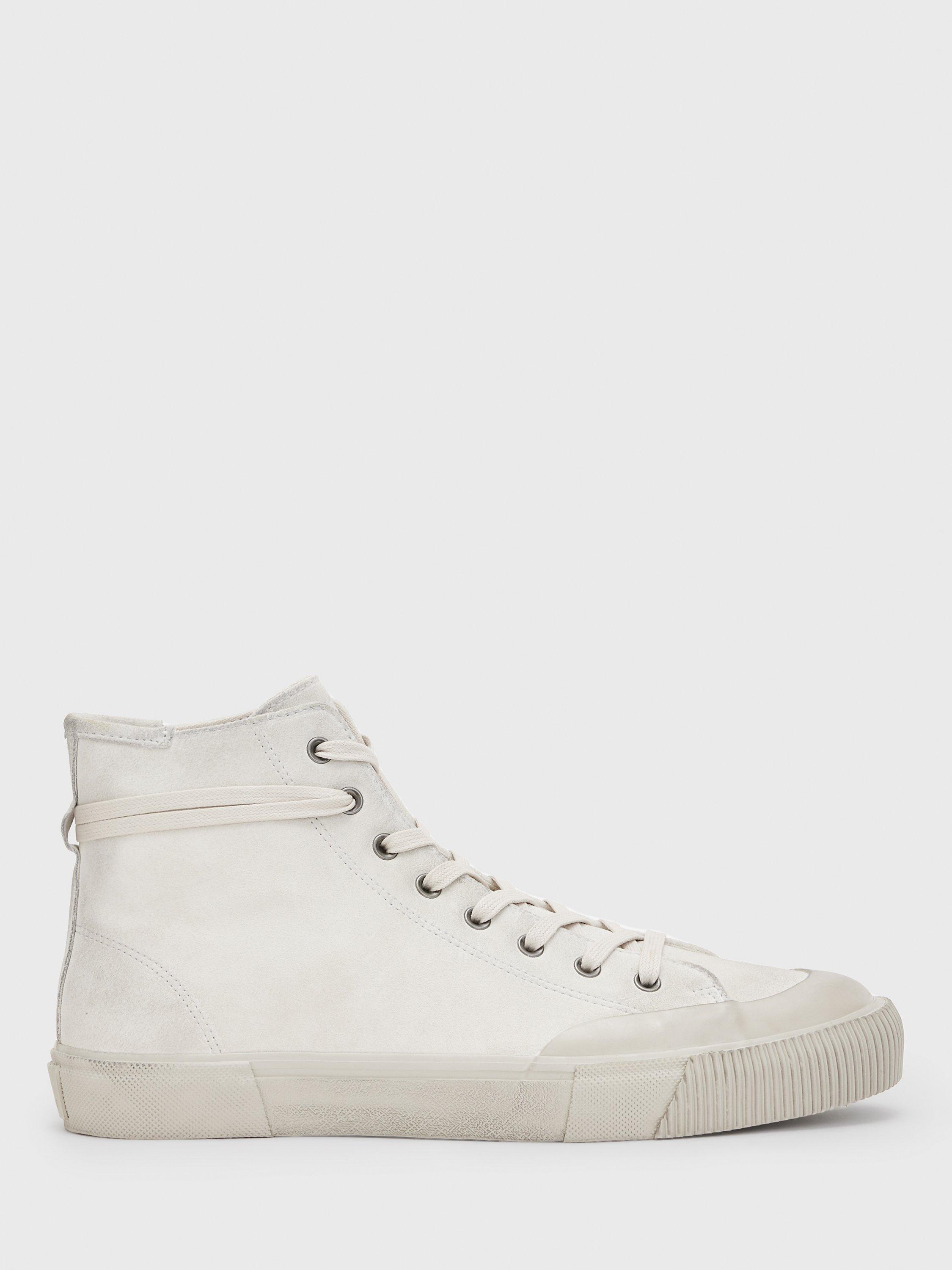 AllSaints Dumont Suede High Top Trainers, Chalk White