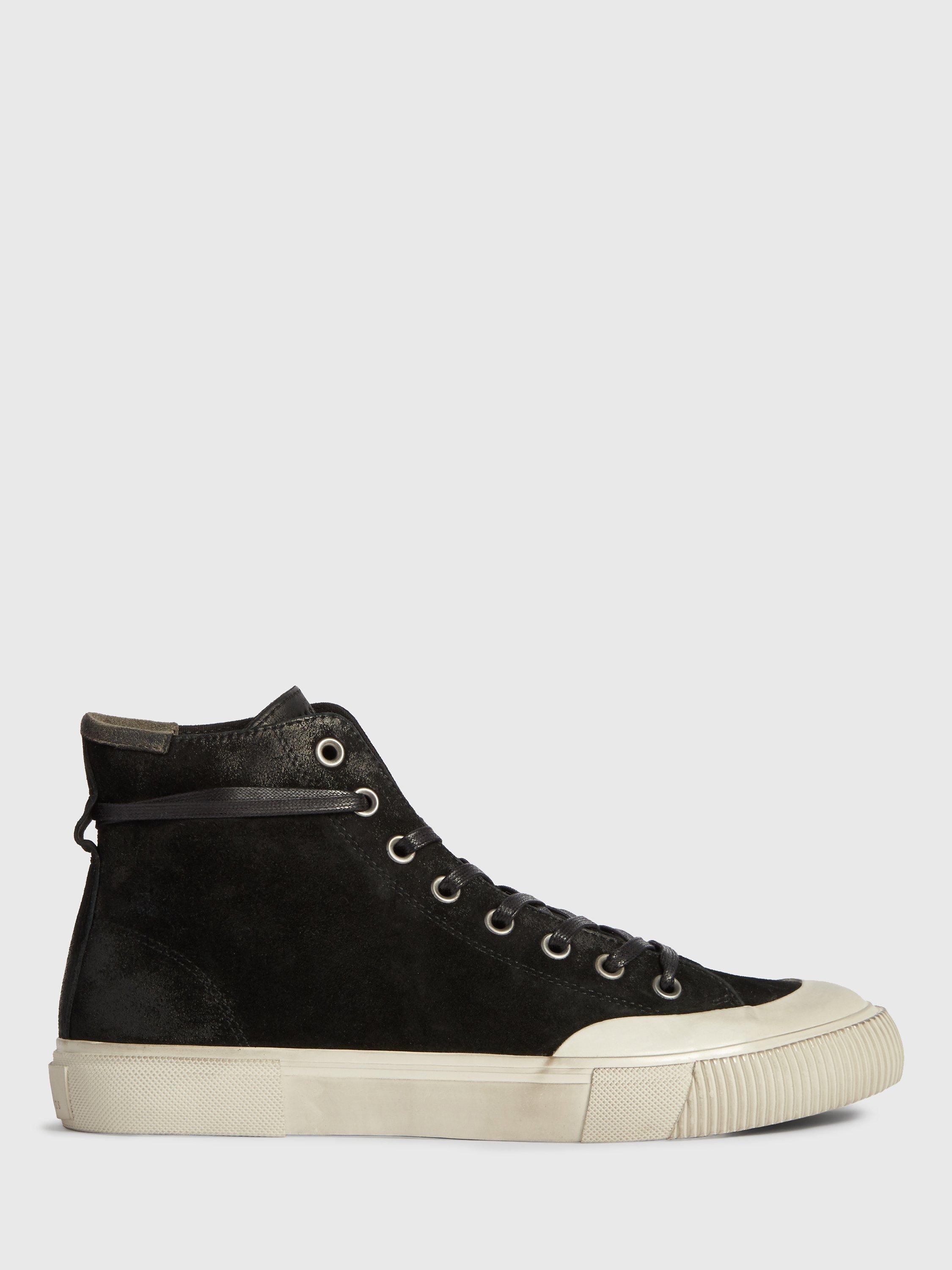 AllSaints Dumont Suede High Top Trainers, Black