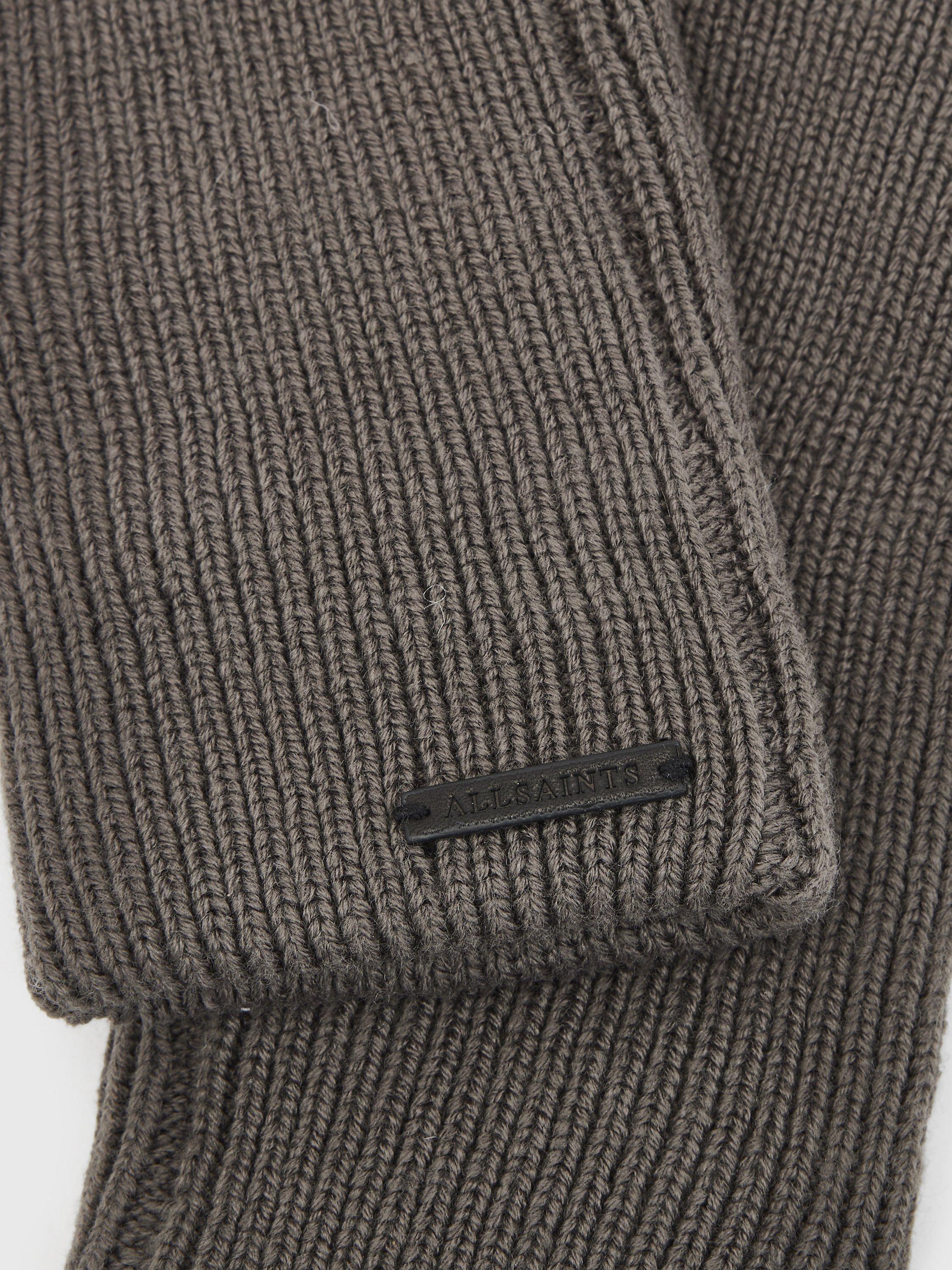 Product image 2 of 4, which shows AllSaints Zoya Leather Gloves, Charcoal Grey, XS