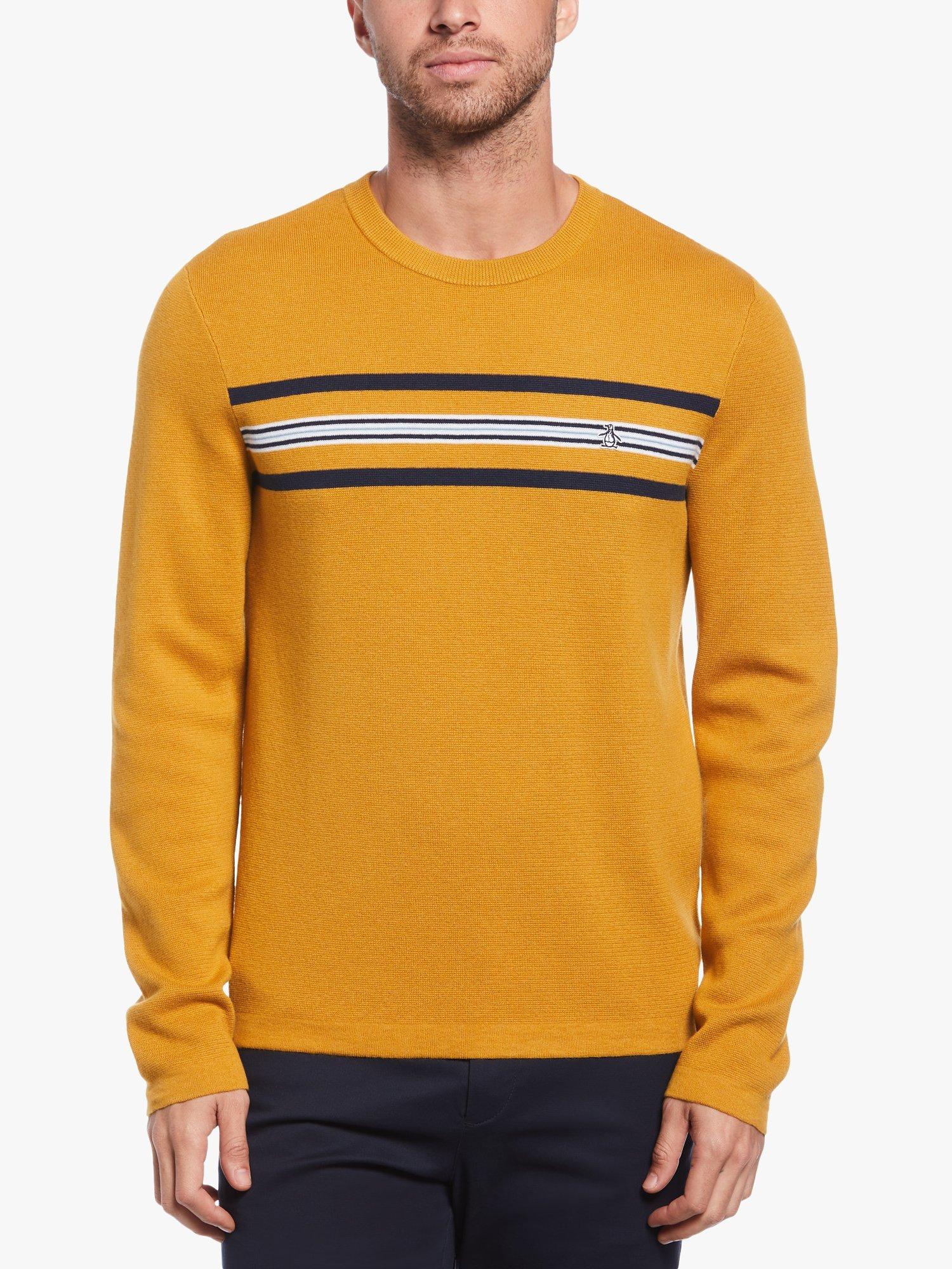 Original Penguin Chest Stripe Jumper, Harvest Gold, M
