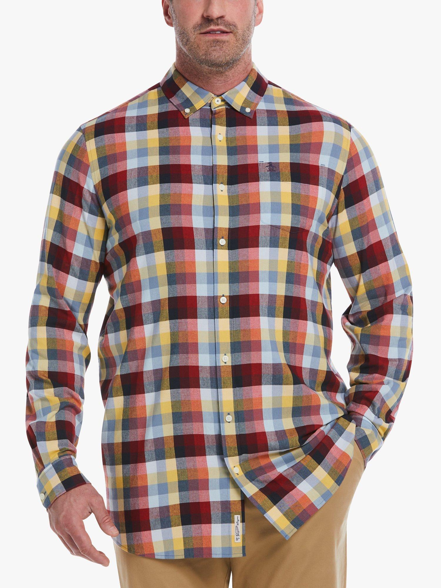Product image 1 of 3, which shows Original Penguin Plaid Check Shirt, 422 Spring Lake, XL