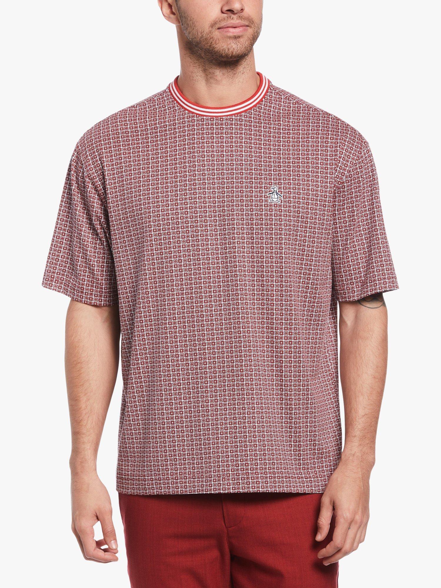 Original Penguin Geometric Print Premium Organic Cotton T-Shirt, 618 Lava Falls