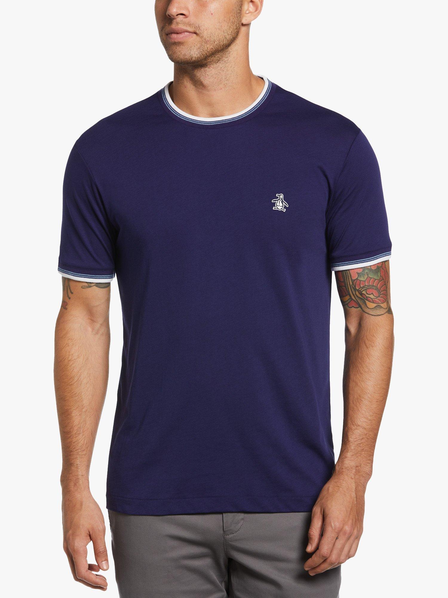 Original Penguin Ringer Organic Cotton Crew Neck T-Shirt, Rhodonite