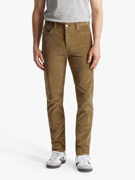 SPOKE Italian Cord Fives Narrow Thigh Slim Chinos, Fawn