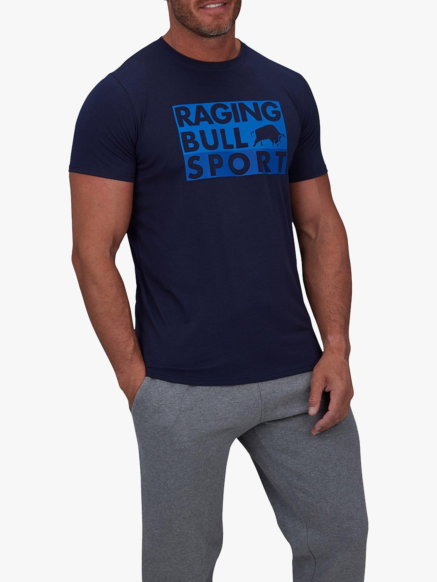 Product image 1 of 6, which shows Raging Bull Active Casual Sport Graphic T-Shirt, Navy, M