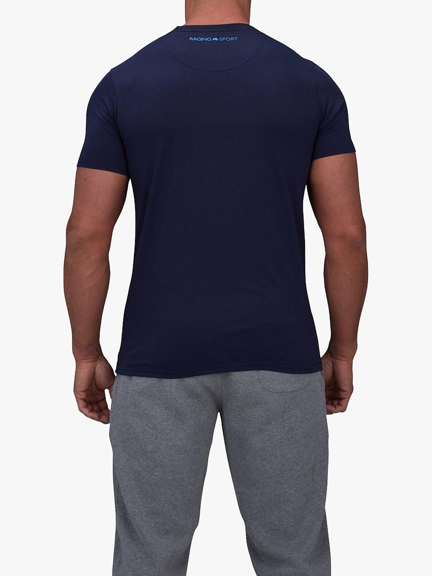 Product image 3 of 6, which shows Raging Bull Active Casual Sport Graphic T-Shirt, Navy, M