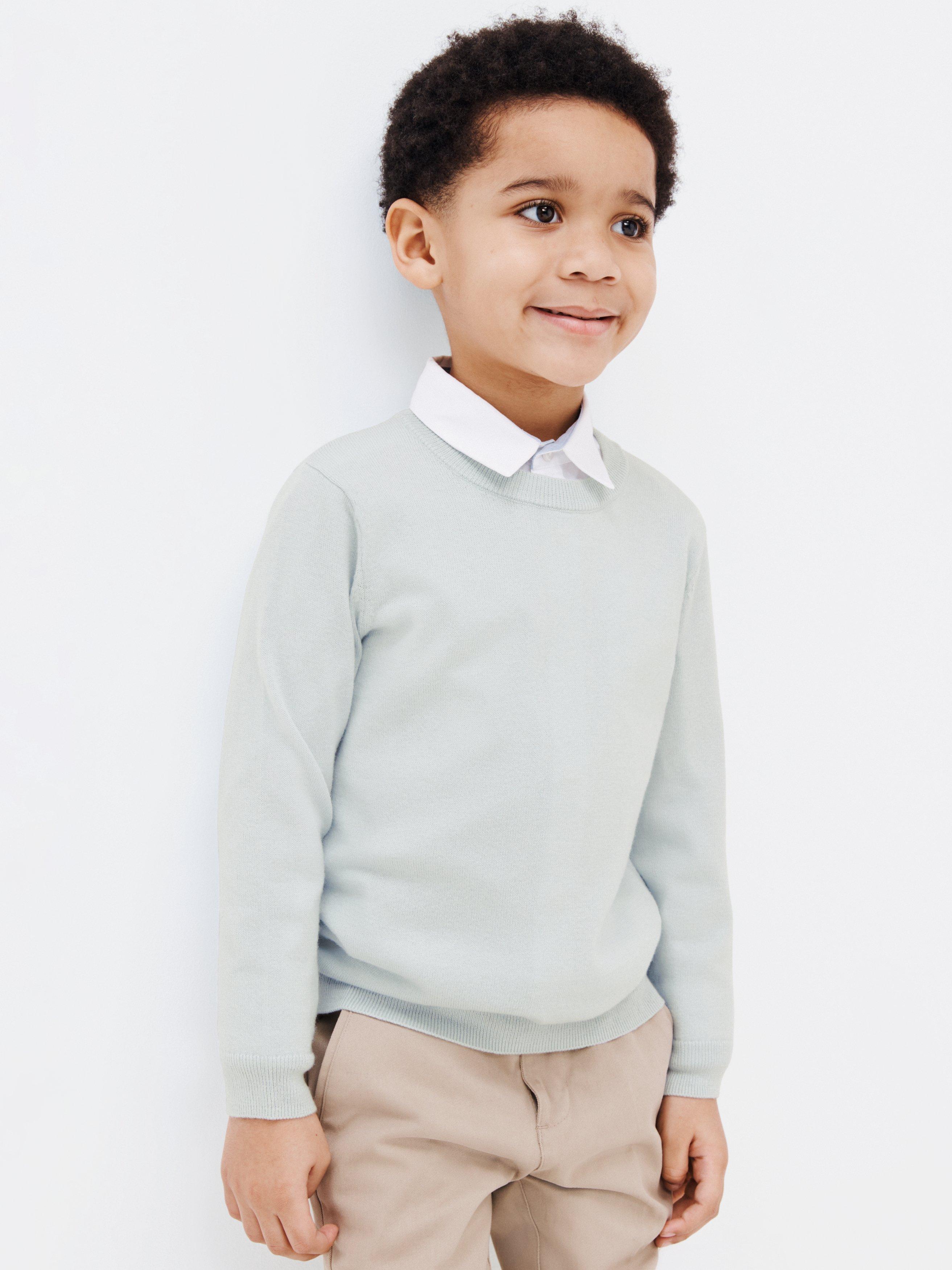 John Lewis Heirloom Collection Plain Wool Blend Jumper, Blue