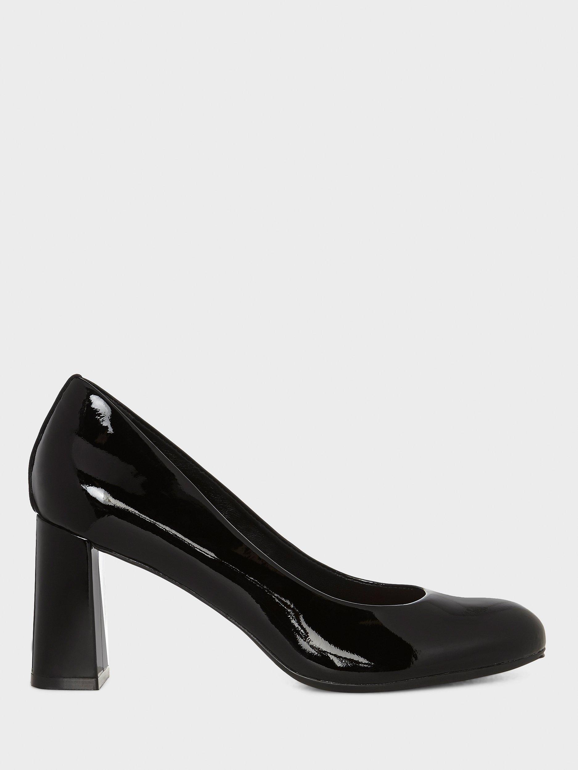 Hobbs Sonia Patent Leather Block Heel Court Shoes, Black