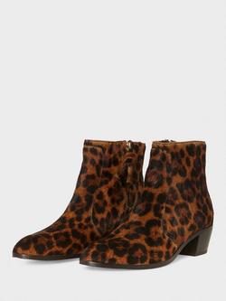 Hobbs Shona Leather Ankle Boots, Tan - view 2, Tan Leopard