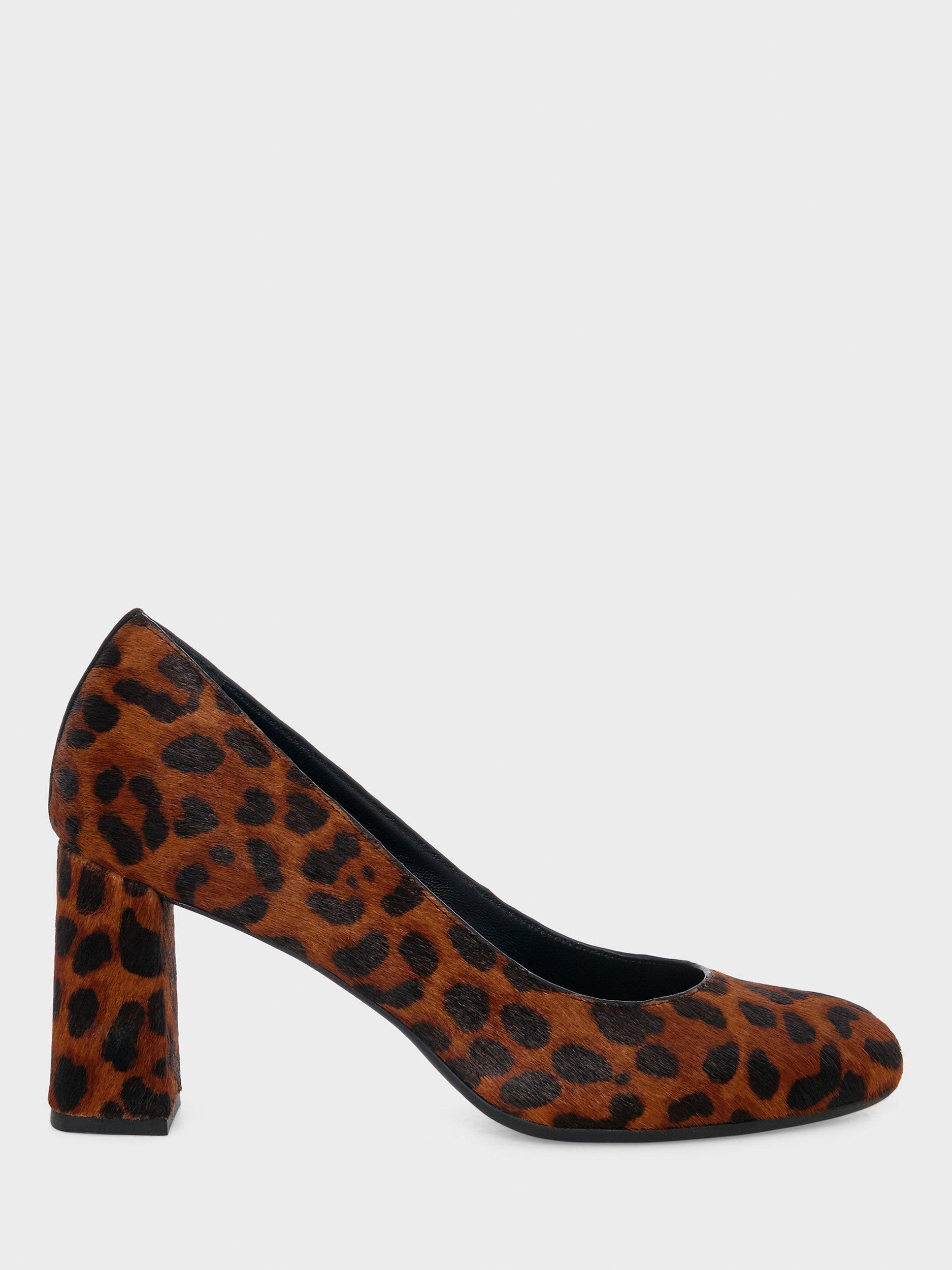 Hobbs Sonia Leopard Leather Court Shoes Brown