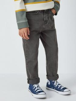 John Lewis Kids' Plain Straight Cut Jeans, Black, Black