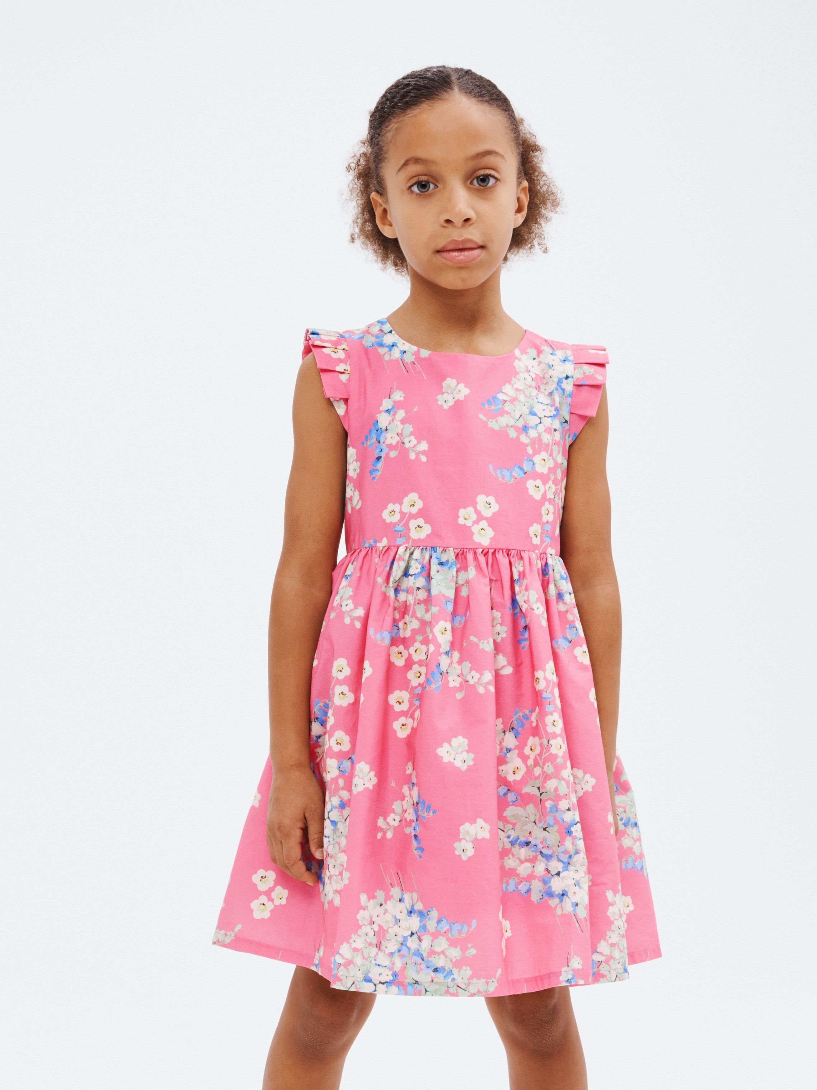 John Lewis Heirloom Collection Kids' Floral Smock Dress, Pink