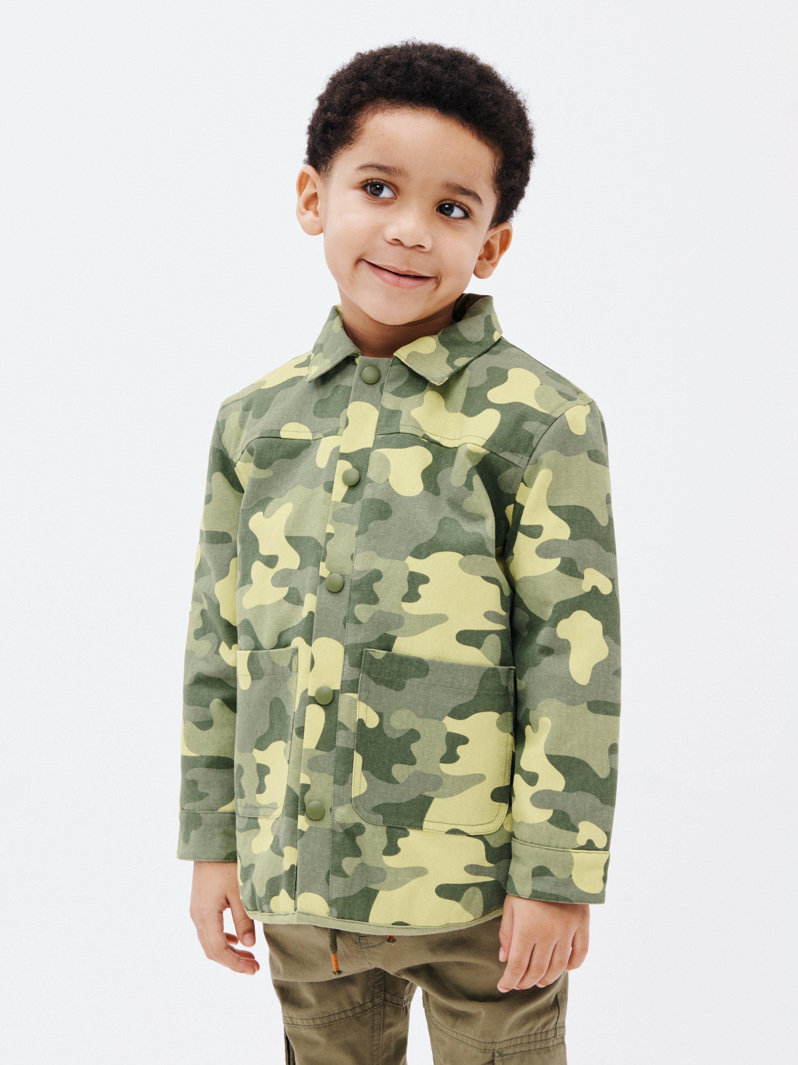 John Lewis Kids' Camouflage Shacket, Green