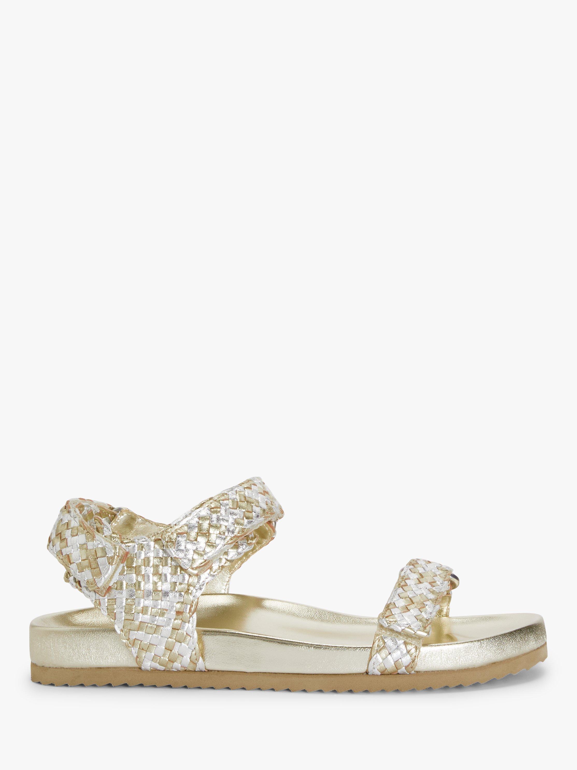 AND/OR Lavish Leather Woven Footbed Sandals, Metallic/Multi