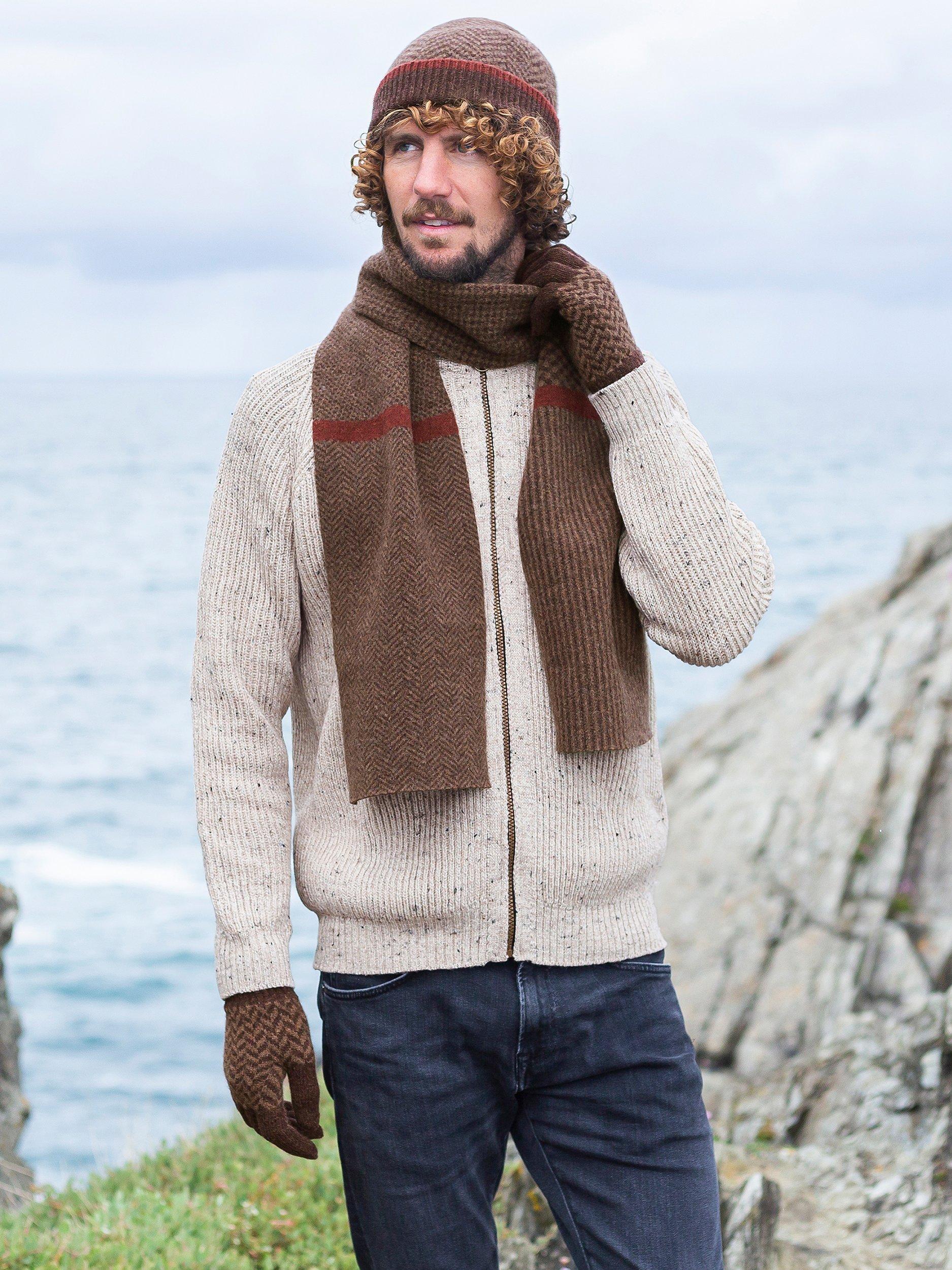 Celtic & Co. Lambswool Chevron Scarf, Rust