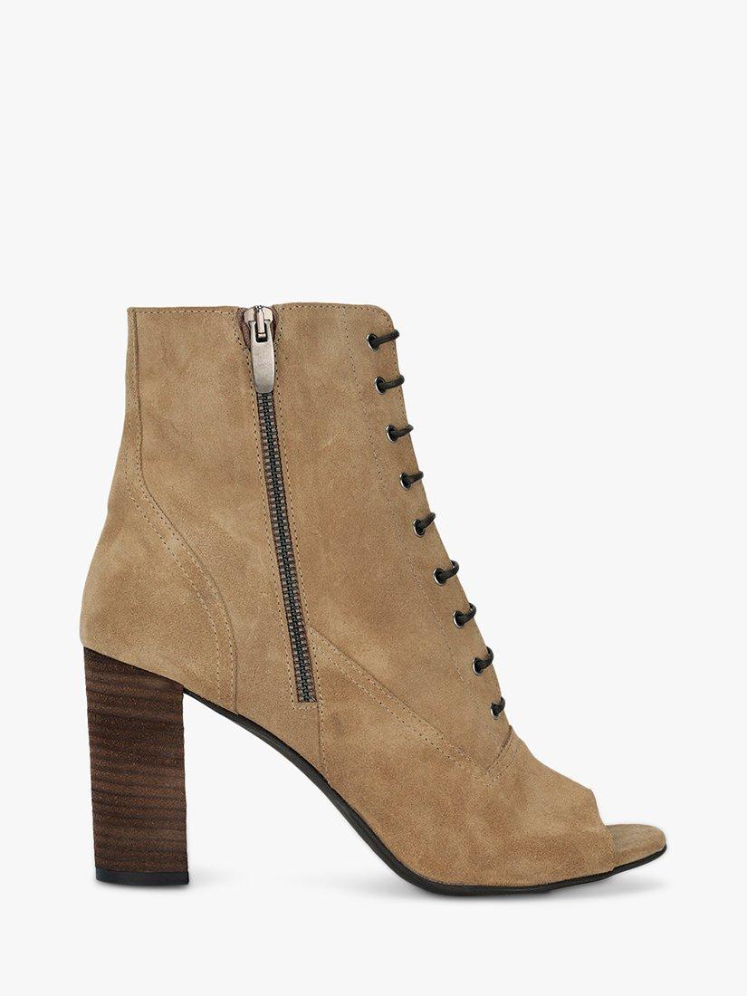 Mint Velvet Jas Suede Peep Toe Ankle Boots