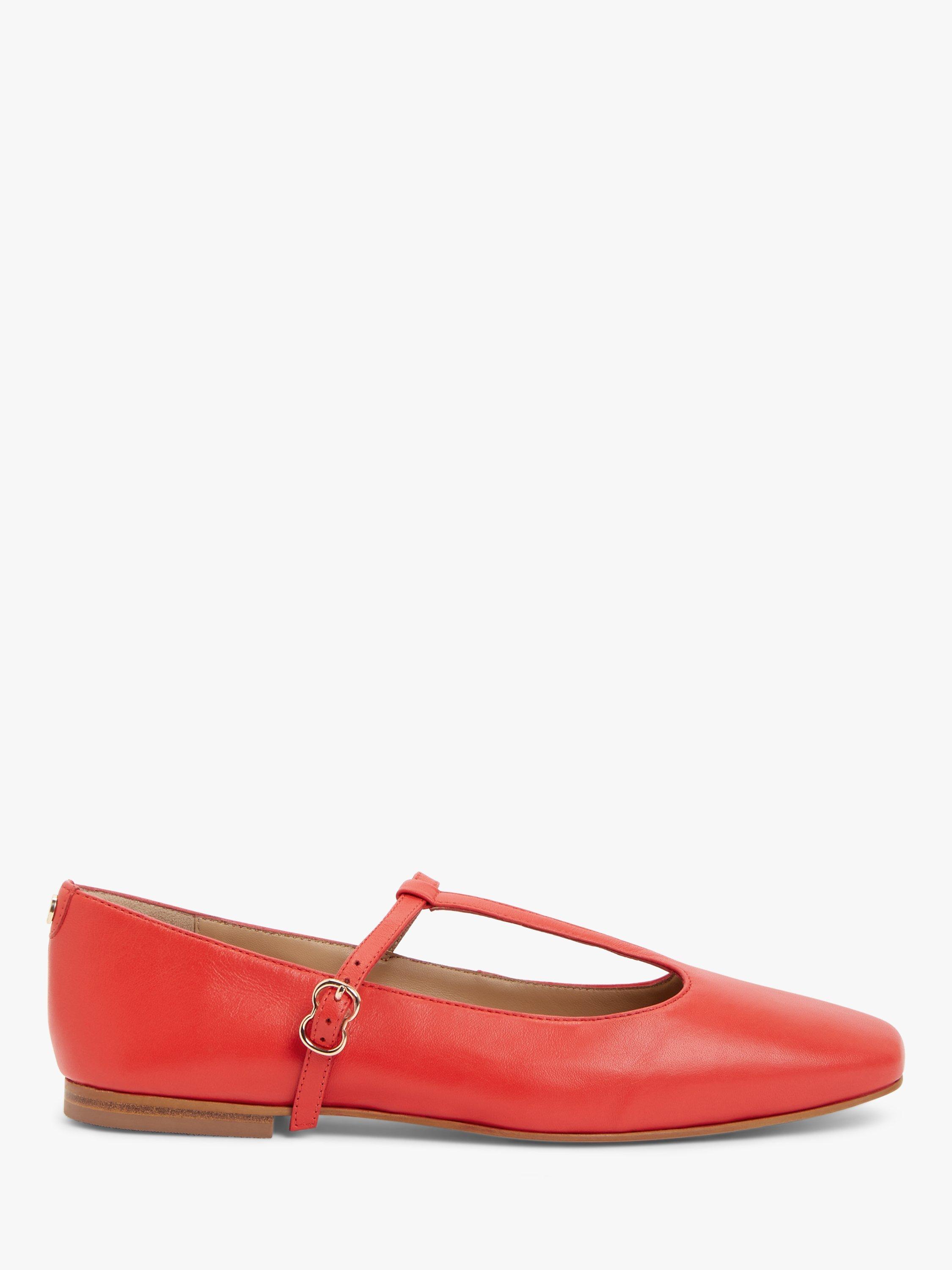 John Lewis Harrietta Leather T-Bar Mary Jane Square Toe Ballerina Pumps