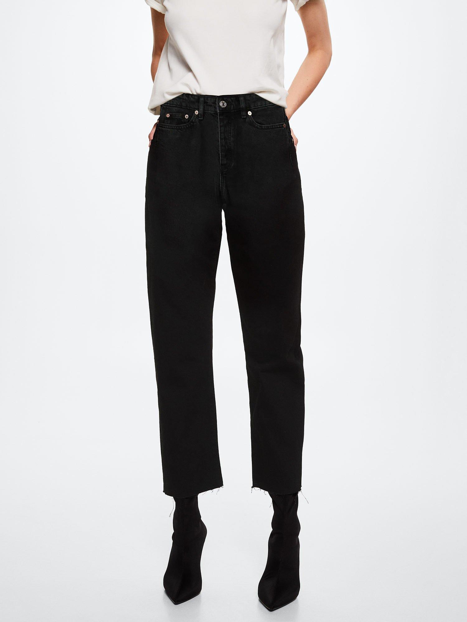Mango Havana Straight Leg Cropped Jeans
