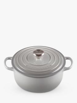 Le Creuset Cast Iron Signature Round Casserole, Mist Grey