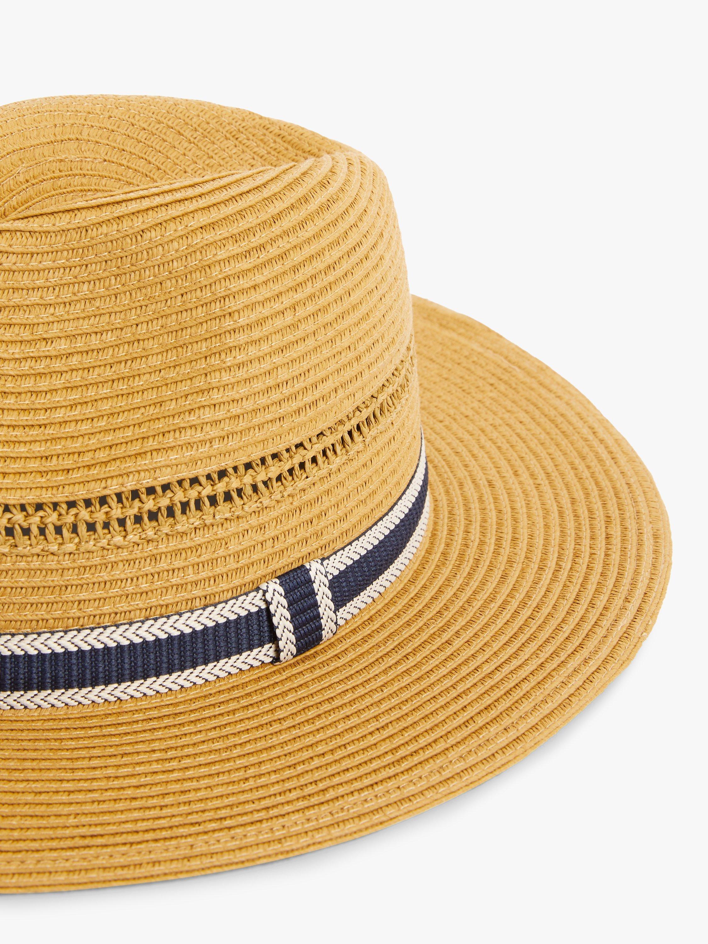 John Lewis Braided Fedora Hat, Neutral, S-M