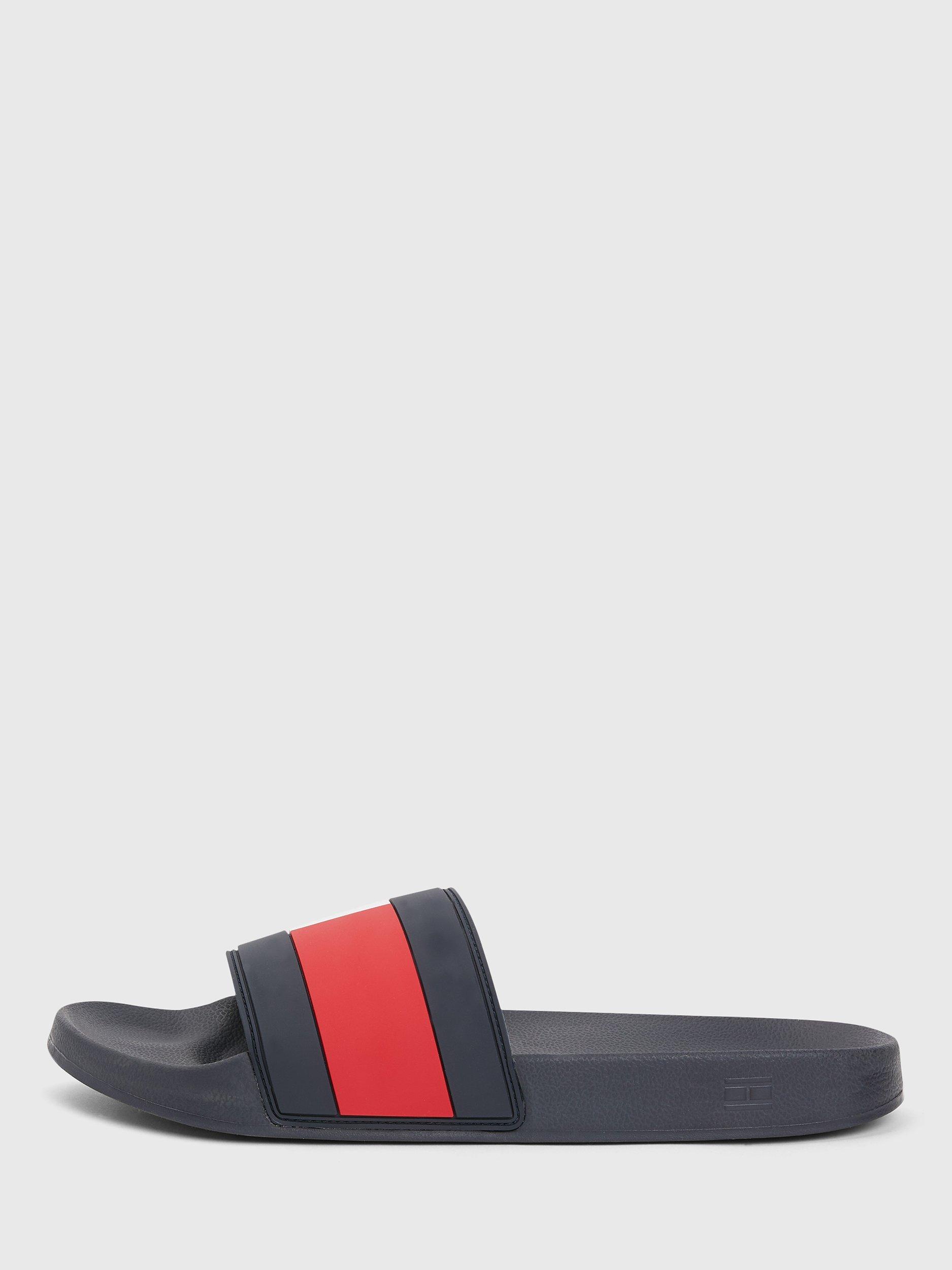 Product image 1 of 5, which shows Tommy Hilfiger Flag Rubber Slider Sandals, Desert Sky, 7