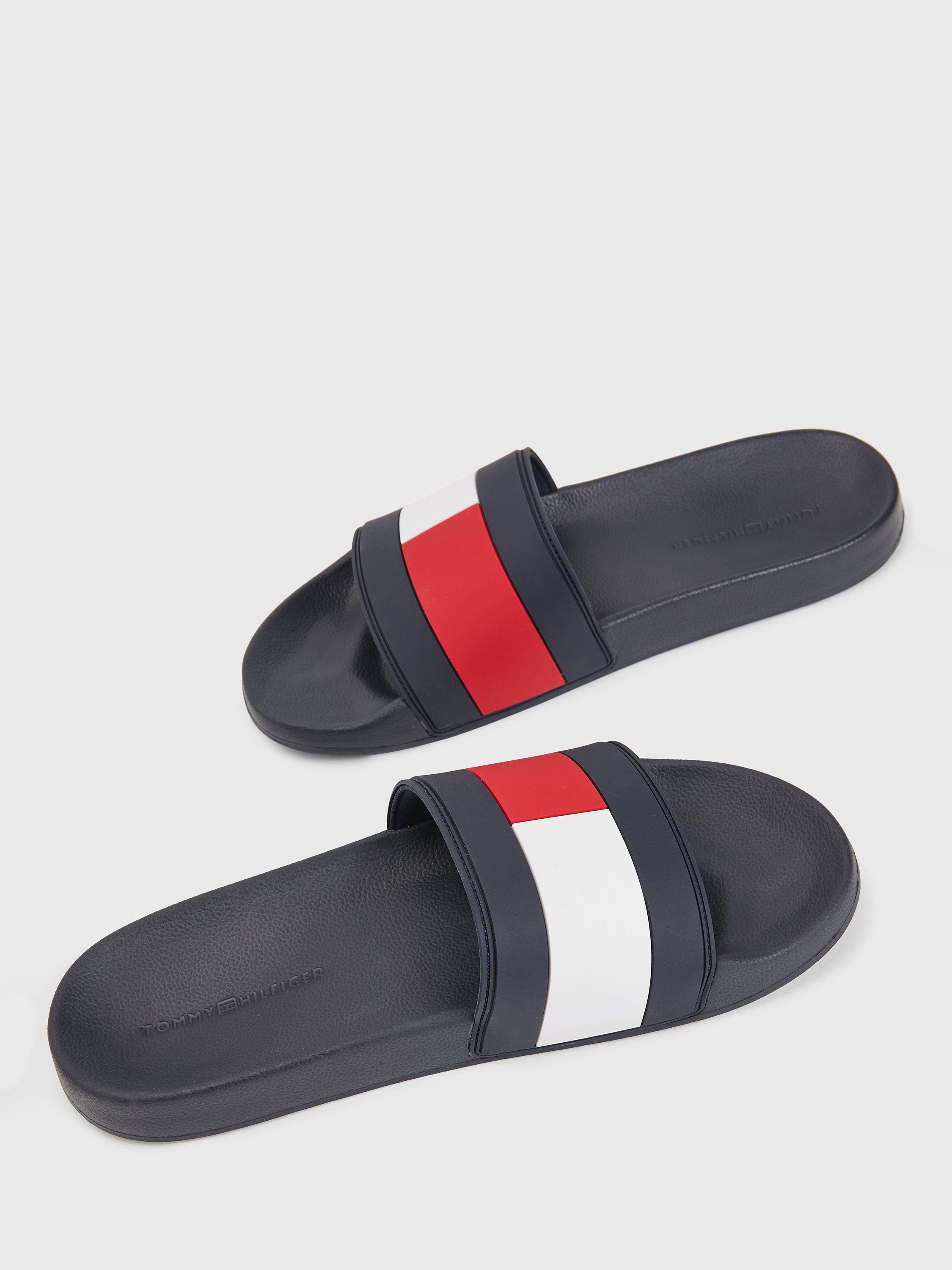Product image 4 of 5, which shows Tommy Hilfiger Flag Rubber Slider Sandals, Desert Sky, 7