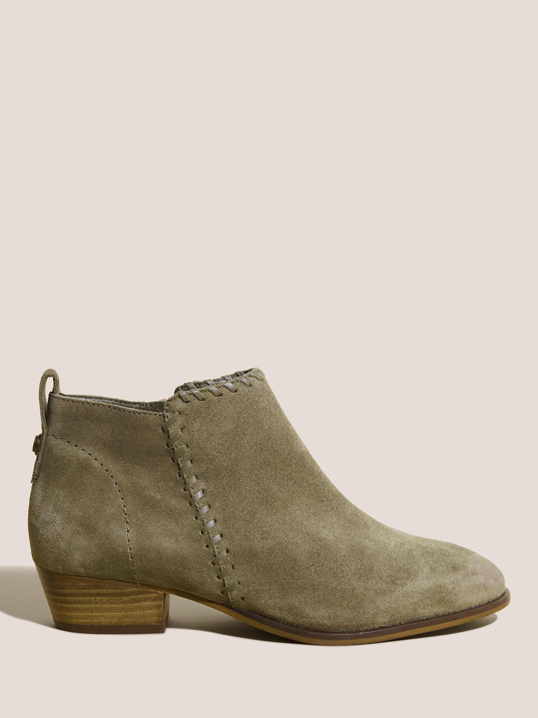 White Stuff Willow Suede Block Heel Ankle Boots