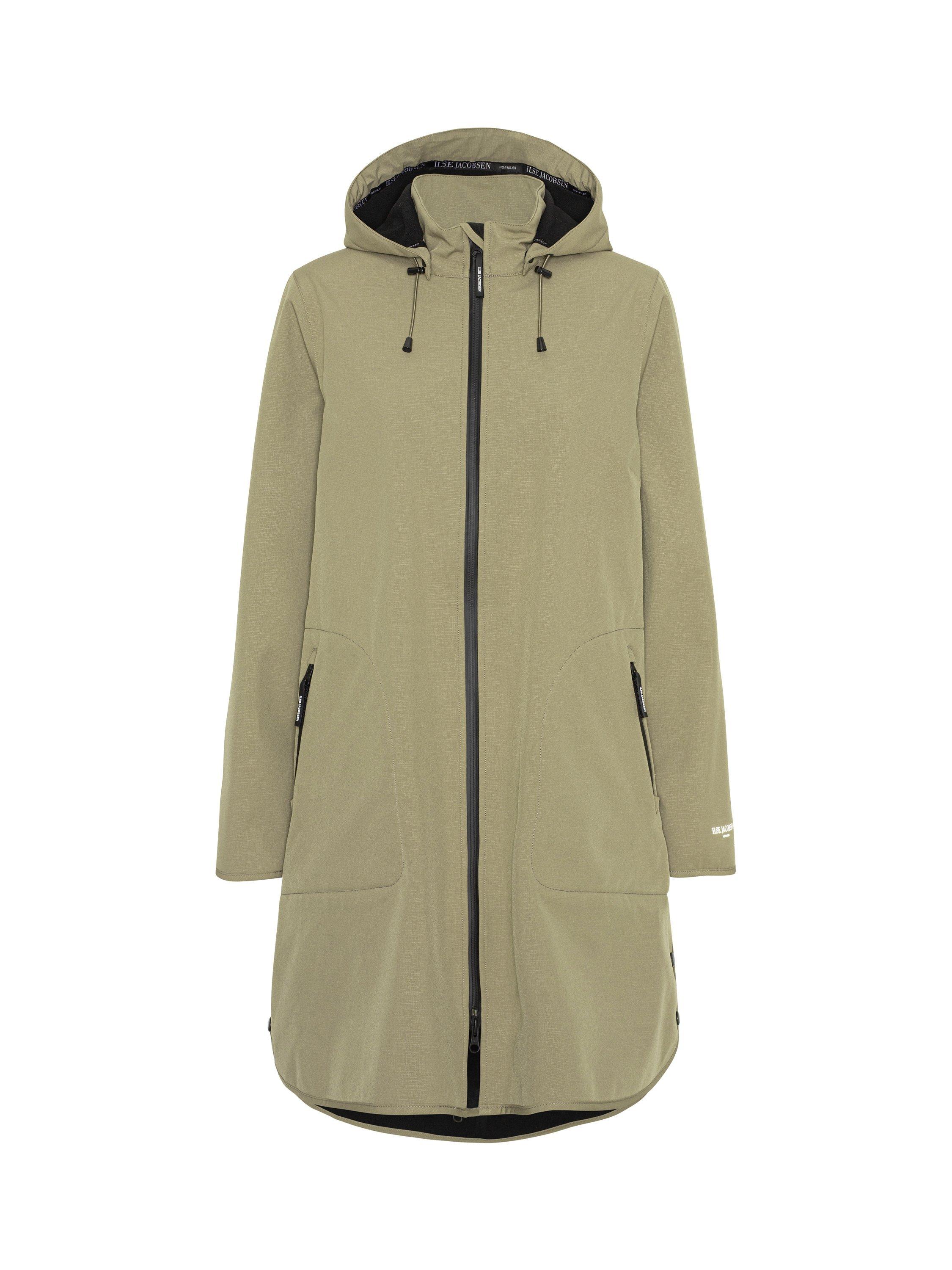 Ilse Jacobsen Hornbæk Plain A-Line Longline Raincoat, Sage