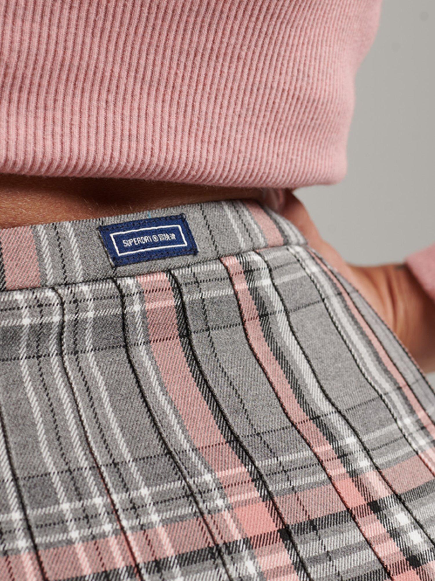 Product image 5 of 5, which shows Superdry Vintage Pleated Check Mini Skirt, Vintage Pink Check, 8