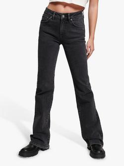 Superdry Mid Rise Slim Flare Jeans, Walcott Black Stone