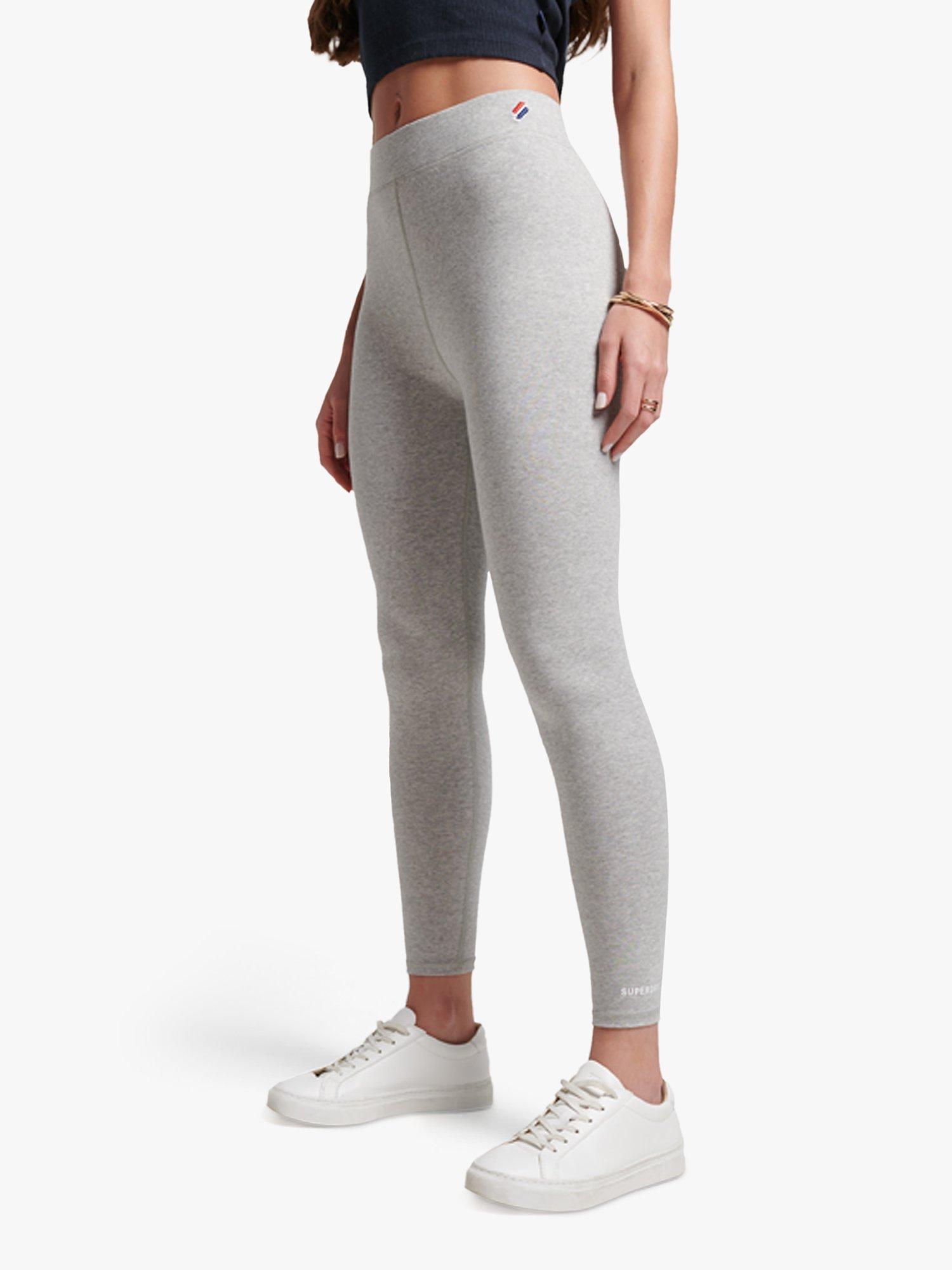 Superdry Essential High Waist Gym Leggings, Grey Marl