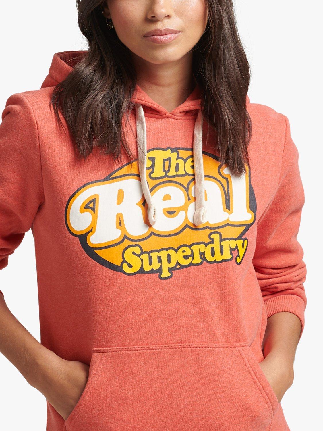 Superdry Vintage Cooper Nostalgia Hoodie, Bright Orange Marl