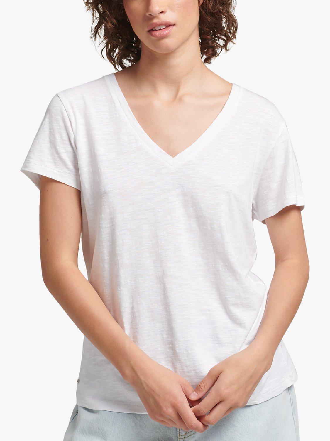 Superdry Slub V-Neck T-Shirt, Optic