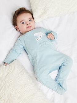 Mini Cuddles Baby Cute as a Puppy Sleepsuit, Blue Puppy, Blue Puppy
