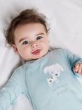 Mini Cuddles Baby Cute as a Puppy Sleepsuit, Blue Puppy