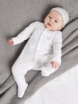 Mini Cuddles Baby Tiny & Cute Sleepsuits, Hat & Gloves Set, White/Grey, White/Grey