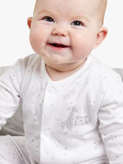 Mini Cuddles Baby Tiny & Cute Sleepsuits, Hat & Gloves Set, White/Grey - view 2, White/Grey