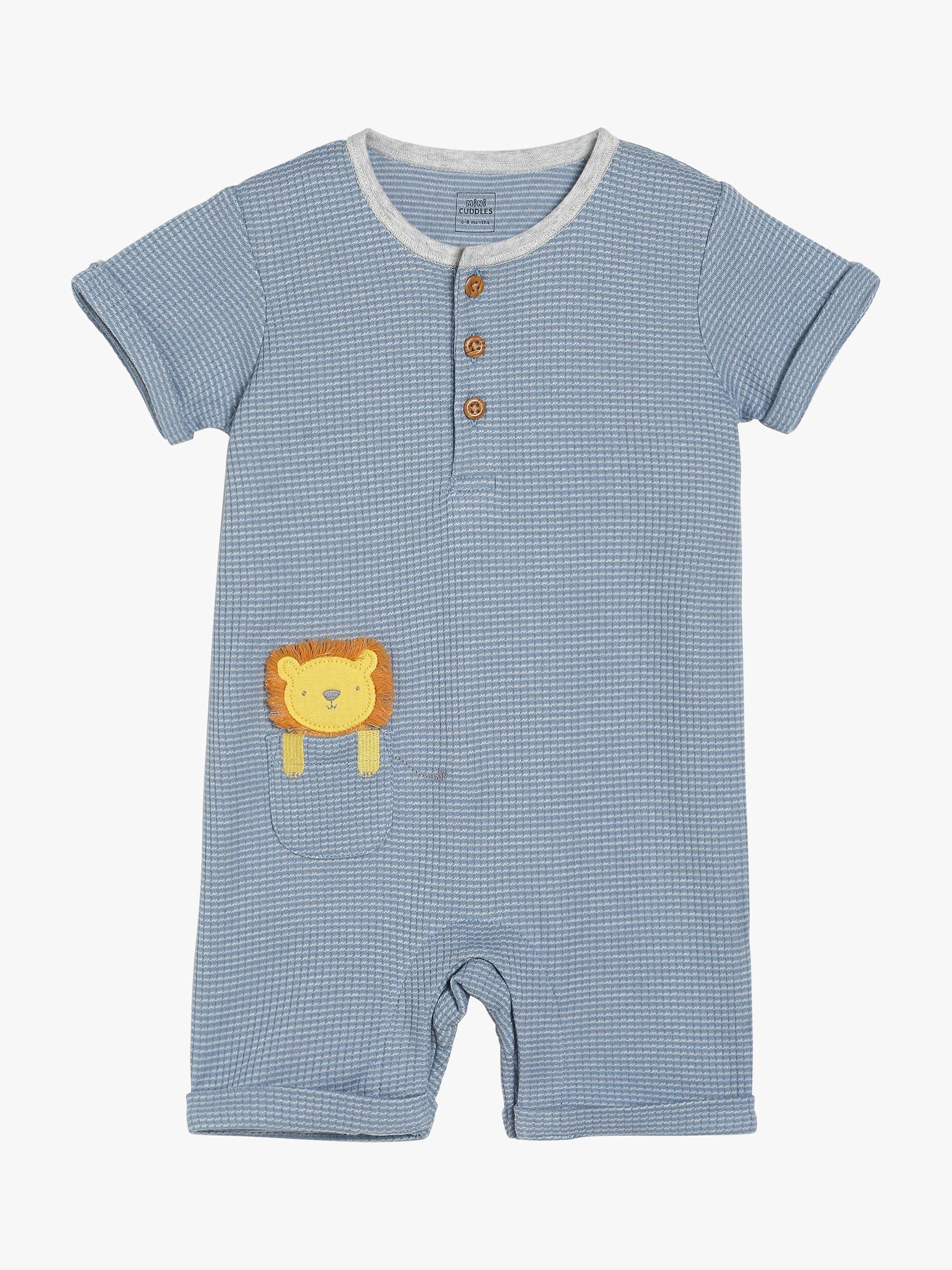 Mini Cuddles Baby 3D Lion Romper, Blue