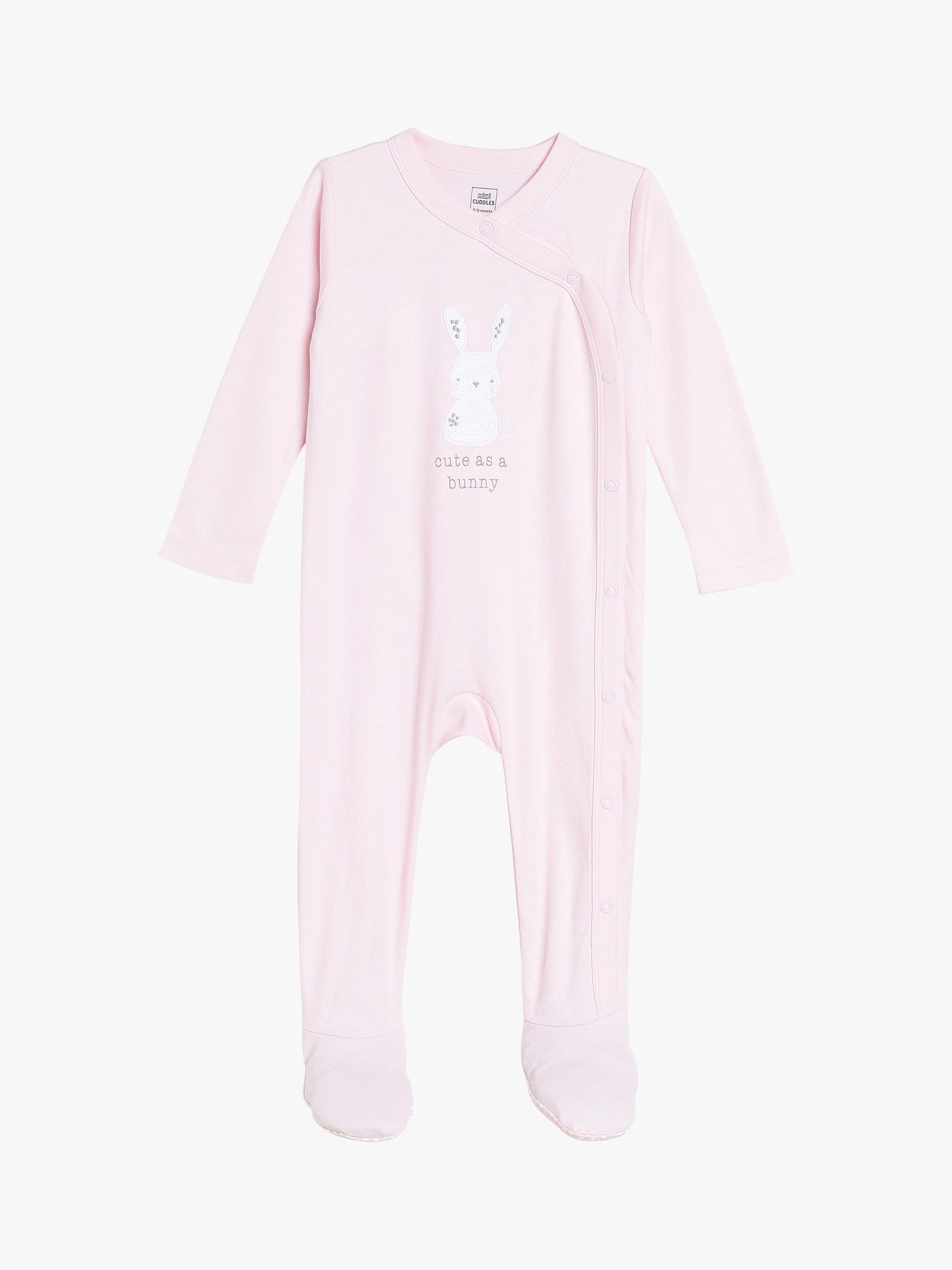 Mini Cuddles Baby Bunny Sleepsuit, Pink Bunny, Newborn