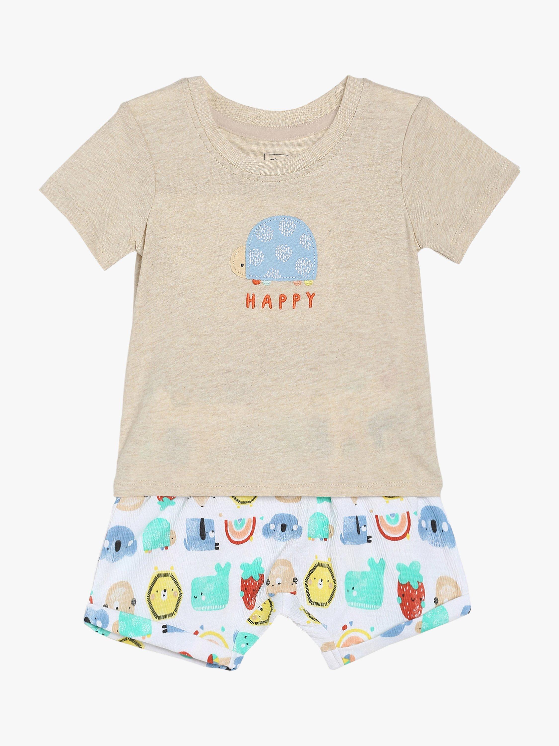 Mini Cuddles Baby Turtle T-Shirt & Animals Shorts Set, Multi