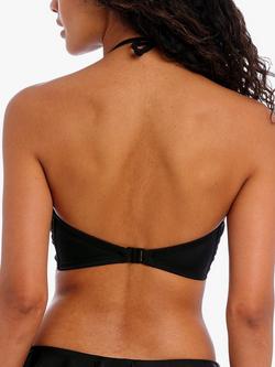 Freya Jewel Cove Plain Underwired Bandeau Bikini Top, Black - view 2, Black