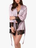 Wolf & Whistle Alaia Lace Trim Kimono Robe