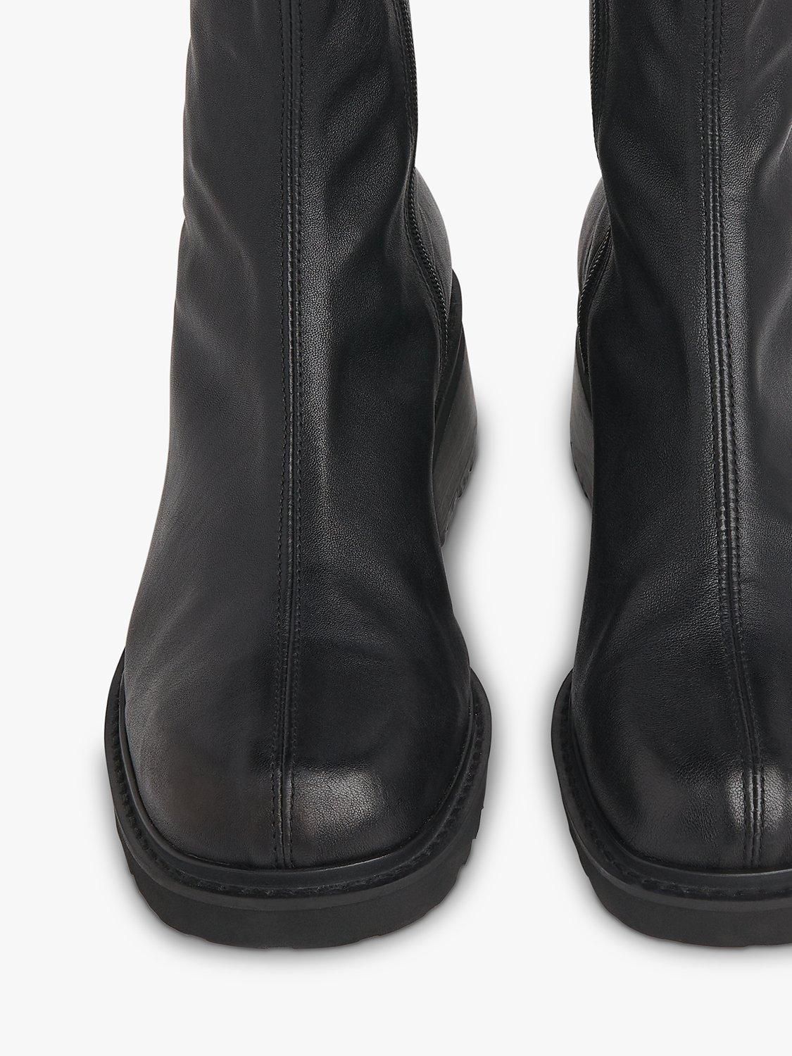 Product image 3 of 4, which shows Whistles Paige Leather Stretch Ankle Boots, Black, 3